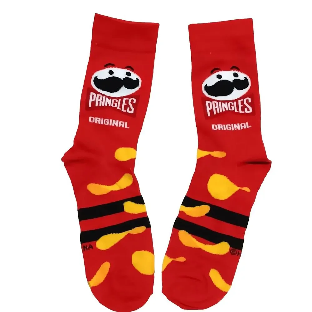 Pringles Chips Socks Novelty 2 Pair Crew 2 Pair Ankle Adult Men Size 6-12 NWOT